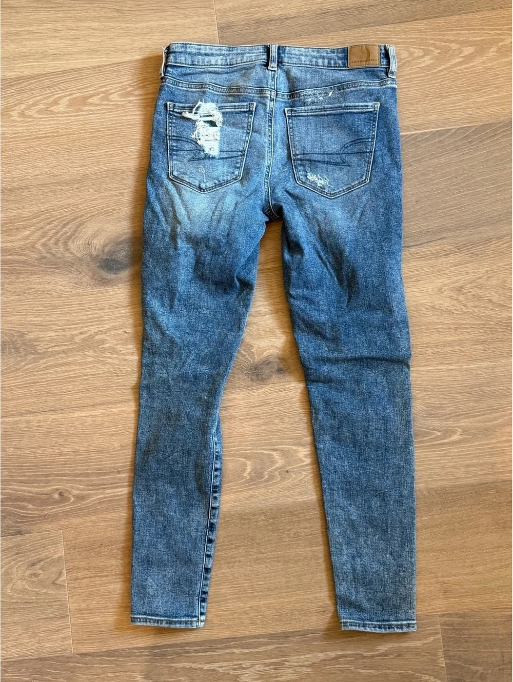 American Eagle Super Stretch Y2K vintage Distressed Skinny Jeans Size 6 Regular